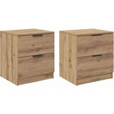 vidaXL Nočna omarica s predalom 2 pcs artisan hrast 45 x 39 x 50 cm | Shoptok.si