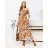 Resti White women's midi dress with floral pattern- Clothing | Shoptok.si