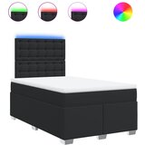 vidaXL Box spring postelja z vzmetnico črna 120x190 cm umetno usnje, (21310620) Cene