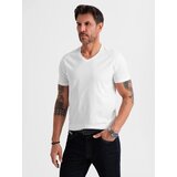 Ombre BASIC men's classic cotton T-shirt with a crew neckline - white | Shoptok.si