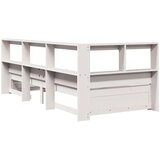  Knjižna postelja brez vzmetnice bela 100x200 cm trdna borovina | Shoptok.si