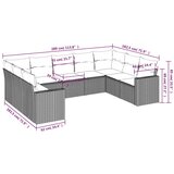  9-dijelni set vrtnih sofa od poliratana s jastucima svjetlosivi | shoptok.hr