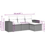  4-dijelni set vrtnih sofa od poliratana s jastucima sivi | shoptok.hr