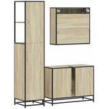  3-dijelni set kupaonskog namještaja boja hrasta sonome drveni | shoptok.hr