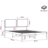  Krevetni okvir s tapiciranim uzglavljem - Tamnosmeđa i svjetlosiva 150 x 200 cm | shoptok.hr