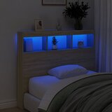Ormarić za uzglavlje s LED svjetlima boja hrasta 120x17x102 cm | Eponuda.com