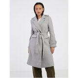 Noisy May Light grey women's brindle coat with wool Leony - Ladies | Shoptok.si