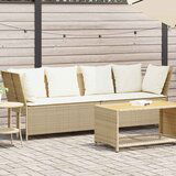 Maison Chic Vrtni kavč - Zunanji kavč z blazinami bež poli ratan, (22043993) | Shoptok.si