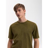 Reserved Pamučni džemper kratkih rukava - maslinasto | shoptok.hr