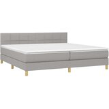  Box spring postelja z vzmetnico LED sv. siva 200x200 cm blago, (20789396) | Shoptok.si