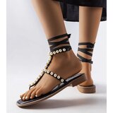 Gemre Black sandals with pearls Graystone | ePonuda.com
