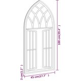  Ogledalo crno 100 x 45 cm željezno za unutarnju upotrebu | shoptok.hr