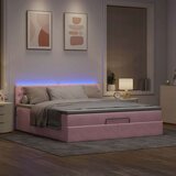 vidaXL Otomanski krevet s madracem&LED ružičasti 180x200 cm baršunasti Cijene