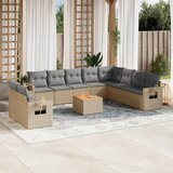  The Living Store Vrtna sedežna garnitura 11-delna z blazinami bež poli ratan - Vrtna Sedežna Garniture, (21452523) | Shoptok.si