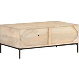 vidaXL Klubska mizica 90x50x37 cm trden mangov les in naravni trst | Shoptok.si