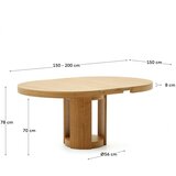 Kave Home Okrugao proširiv blagovaonski stol s dodatnom pločom u dekoru hrasta ø 150 cm Artis – | shoptok.hr