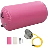 Gimnastički valjak na napuhavanje s crpkom 120 x 90 cm PVC rozi