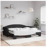 vidaXL Izvlečna dnevna postelja z vzmetnicami črna 90x190 cm | Shoptok.si