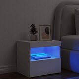  Noćni ormarić s LED svjetlima bijeli 50 x 40 x 45 cm | Eponuda.com