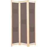 pregrada s 3 panela od tkanine 120 x 170 x 4 cm smeđa