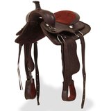 vidaXL Western sedlo, uzda in oprsnica pravo usnje 13" rjave barve | Shoptok.si
