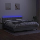  box spring s madracem LED svjetlosivi 160x200 cm tkanina | shoptok.hr