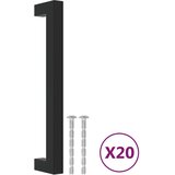  Ručke za ormarić 20 kom crne 160 mm od nehrđajućeg čelika | shoptok.hr