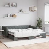 vidaXL Izvlečna dnevna postelja temno siva 90x200 cm blago Cene