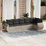 Maison Chic Seti vrtnega pohištva - Vrtna garnitura - Vrtni pohištvo set 6-delna z blazinami siv poli ratan, (21808068) | Shoptok.si