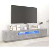 TV ormarić s LED svjetlima siva boja betona 200 x 35 x 40 cm | shoptok.hr