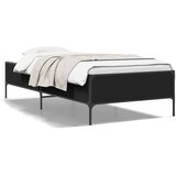  Okvir kreveta crni 90 x 200 cm konstruirano drvo i metal | shoptok.hr
