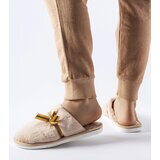 Gemre Beige warm slippers with a bow Antonino | shoptok.hr