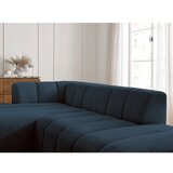 Bobochic Paris Temno modra kotna sedežna garnitura iz tkanine bouclé (levi kot/z ležalnikom) Annecy – | Shoptok.si