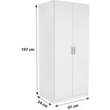 Premium Living omara za oblačila celle, bela, š. 91 cm | Shoptok.si