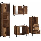  Set ormarića za kupaonicu 4 kom. Staro drvo 40 x 36 x 181 cm - Staro drvo Ormarić ispod sudopera (2 vrata) + viseći ormarić + ku | shoptok.hr