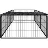  Ograda za pse s 8 panela crna 100 x 50 cm čelik obložen prahom | shoptok.hr