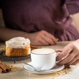 Kinghoff KH-1930 set skodelic s krožniki, 12 delov, 220 ml, bela-zlata | Shoptok.si