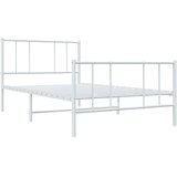Metalni okvir kreveta uzglavlje i podnožje bijeli 107x203 cm | shoptok.hr