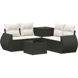  Set sofe 6 kom. Crna i krem-bijela Poli Rattan i čelik | shoptok.hr