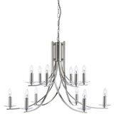 Searchlight Ascona Lestenec z 12 lučmi, satenasto srebrn zaključek, E14, (22101233) | Shoptok.si