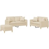 3-dijelni set sofa s jastucima krem od mikrovlakana | Eponuda.com