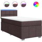  Box spring postelja z vzmetnico temno rjava 90x200 cm blago, (21305469) | Shoptok.si