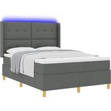Krevet s opruga kutije s LED trakama Siva 140 x 190 cm tkanina | Eponuda.ba
