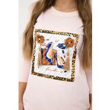 Kesi Dress with 3D graphics and decorative pom pom powder pink | Shoptok.si