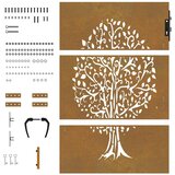  Vrtna vrata 85 x 125 cm od čelika COR-TEN s uzorkom stabla | shoptok.hr