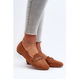 Boto Shiny Women's Loafers With Chain Camel Aredilla | Shoptok.si
