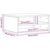 vidaXL stalak za printer dimenzija 49x40x22.5 cm od dimljenog hrasta | shoptok.hr
