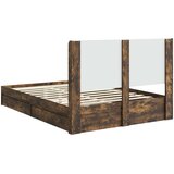  Krevetna konstrukcija s pohranom i uzglavljem Dimljeni hrast Smeđa 135 x 190 cm | Shoptok.si