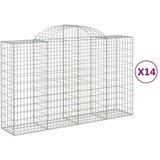  Lučne gabionske košare 14kom 200x50x120/140cm pocinčano željezo | shoptok.hr