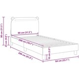  Otroški posteljni okvir z vznožjem Črna 80 x 200 cm blago, (5000104600) | Shoptok.si